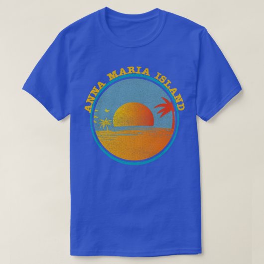 ヴィンテージアンナマリアアイランドフロリダサンセットパームツリー Tシャツ (デザイン正面)