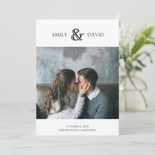 ヴィンテージアンパサンド |白黒の写真数々の セーブザデート (スタンド正面)