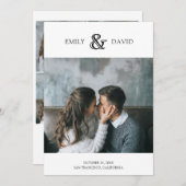 ヴィンテージアンパサンド |白黒の写真数々の セーブザデート (正面/裏面)