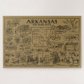 ヴィンテージアーカンソーの地図(1912) – タン ジグソーパズル (横)