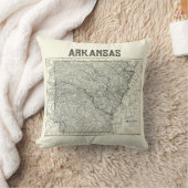 ヴィンテージアーカンソー地図ピロー クッション (ブランケット)