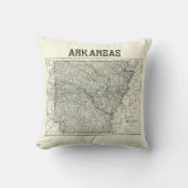 ヴィンテージアーカンソー地図ピロー クッション (正面)