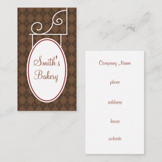 ヴィンテージアーガイル錆サイン名刺 名刺 (正面/裏面)