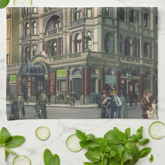 ヴィンテージアーキテクズクイーンズホテルライスタースクエア キッチンタオル (折り畳み)