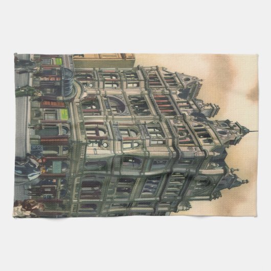 ヴィンテージアーキテクズクイーンズホテルライスタースクエア キッチンタオル (横)