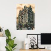 ヴィンテージアーキテクズクイーンズホテルライスタースクエア ポスター (ホームオフィス)