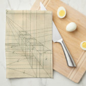 ヴィンテージアーキテクチャ、アーチ型カラムのパースペクティブ キッチンタオル (四つ折り)