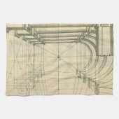 ヴィンテージアーキテクチャ、アーチ型カラムのパースペクティブ キッチンタオル (横)