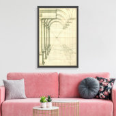 ヴィンテージアーキテクチャ、アーチ型カラムのパースペクティブ キャンバスプリント (インサイチュ (リビング))