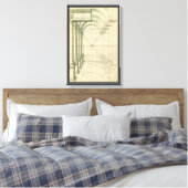 ヴィンテージアーキテクチャ、アーチ型カラムのパースペクティブ キャンバスプリント (インサイチュ (寝室))