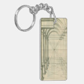 ヴィンテージアーキテクチャ、アーチ型カラムのパースペクティブ キーホルダー (正面左)