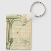 ヴィンテージアーキテクチャ、アーチ型カラムのパースペクティブ キーホルダー (裏面)