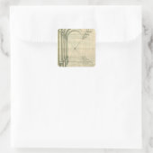 ヴィンテージアーキテクチャ、アーチ型カラムのパースペクティブ スクエアシール (バッグ)