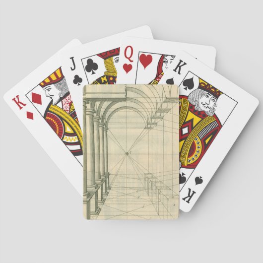 ヴィンテージアーキテクチャ、アーチ型カラムのパースペクティブ トランプ (裏面)
