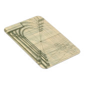 ヴィンテージアーキテクチャ、アーチ型カラムのパースペクティブ マグネット (右側)