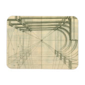 ヴィンテージアーキテクチャ、アーチ型カラムのパースペクティブ マグネット (横)