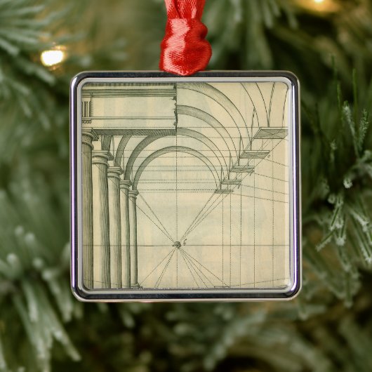ヴィンテージアーキテクチャ、アーチ型カラムのパースペクティブ メタルオーナメント (ツリー)