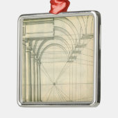 ヴィンテージアーキテクチャ、アーチ型カラムのパースペクティブ メタルオーナメント (左)