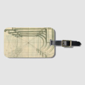 ヴィンテージアーキテクチャ、アーチ型カラムのパースペクティブ ラゲッジタグ (正面横)