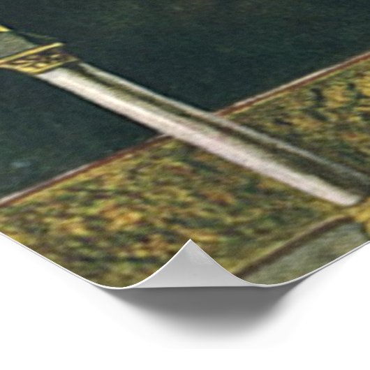 ヴィンテージアーキテクチャ、イタリア、パビアの要塞 ポスター (角)