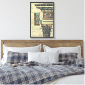 ヴィンテージアーキテクチャ、コーニス成形品付き柱 キャンバスプリント (インサイチュ (寝室))