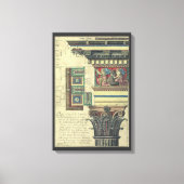 ヴィンテージアーキテクチャ、コーニス成形品付き柱 キャンバスプリント (正面)