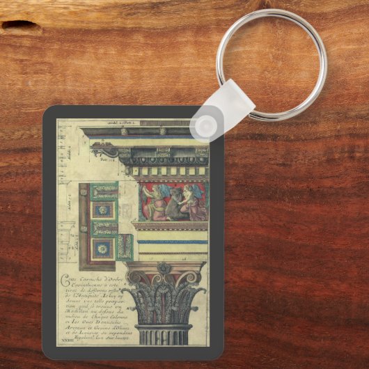 ヴィンテージアーキテクチャ、コーニス成形品付き柱 キーホルダー (裏面)