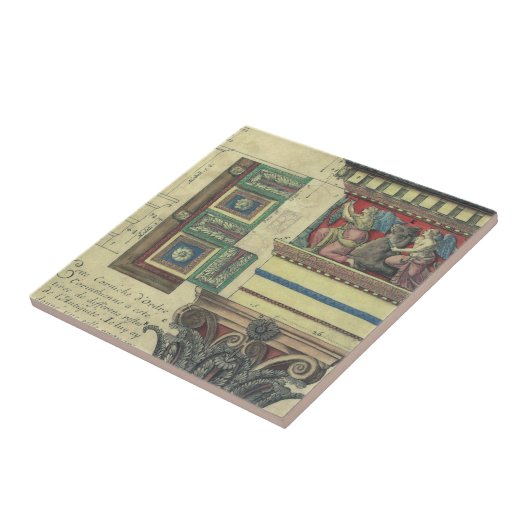 ヴィンテージアーキテクチャ、コーニス成形品付き柱 タイル (側面)