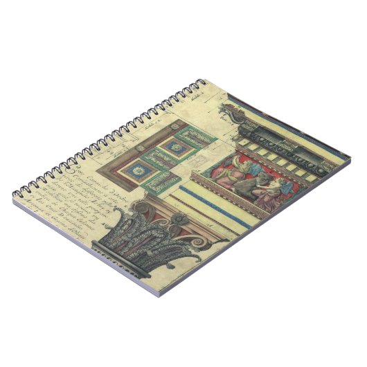 ヴィンテージアーキテクチャ、コーニス成形品付き柱 ノートブック (左側)