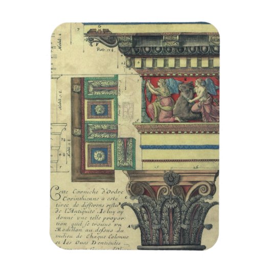 ヴィンテージアーキテクチャ、コーニス成形品付き柱 マグネット (縦)