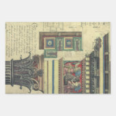 ヴィンテージアーキテクチャ、コーニス成形品付き柱 ラッピングペーパーシート (正面)