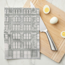 ヴィンテージアーキテクチャ、デラウェアおよびハドソンカナル キッチンタオル