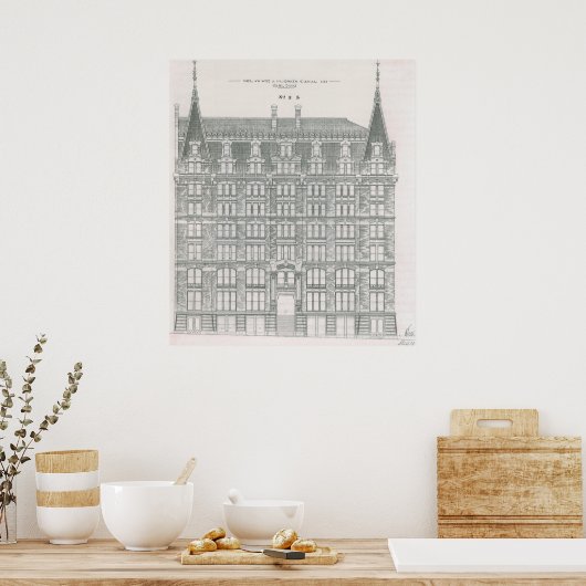 ヴィンテージアーキテクチャ、デラウェアおよびハドソンカナル ポスター (キッチン)