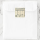 ヴィンテージアーキテクチャ、ローマの柱 スクエアシール (バッグ)