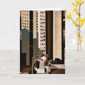 ヴィンテージアーキテクチャ、超高層ビルby Sheeler, 1922 カード (黄色い花)