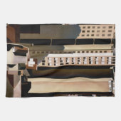 ヴィンテージアーキテクチャ、超高層ビルby Sheeler, 1922 キッチンタオル (横)
