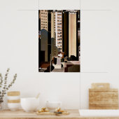 ヴィンテージアーキテクチャ、超高層ビルby Sheeler, 1922 ポスター (キッチン)