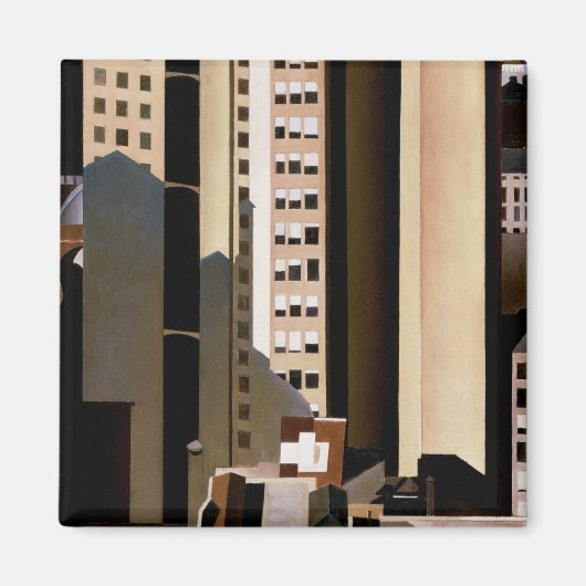 ヴィンテージアーキテクチャ、超高層ビルby Sheeler, 1922 マグネット (正面)