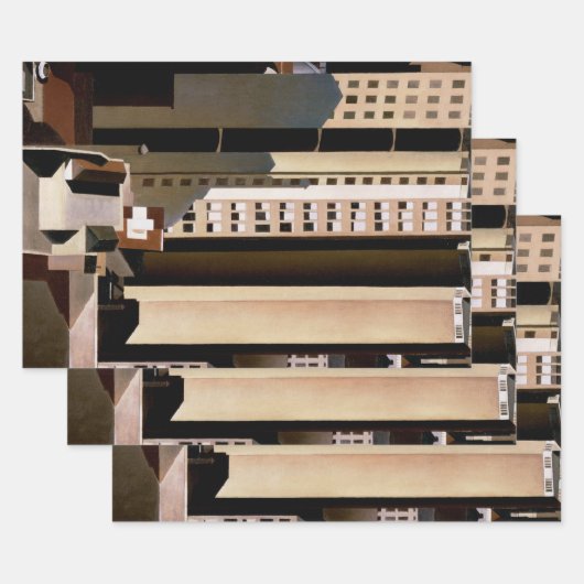 ヴィンテージアーキテクチャ、超高層ビルby Sheeler, 1922 ラッピングペーパーシート (セット)