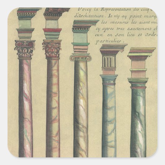 ヴィンテージアーキテクチャ、5つのアーキテクチャの命令 スクエアシール (正面)