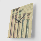 ヴィンテージアーキテクチャ、5つのアーキテクチャの命令 スクエア壁時計 (傾斜)