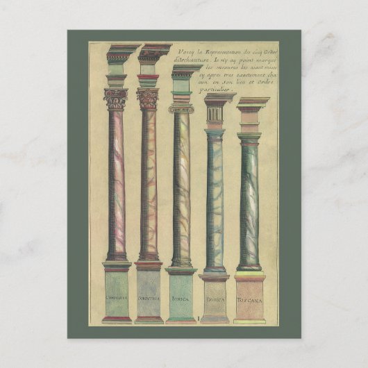 ヴィンテージアーキテクチャ、5つのアーキテクチャの命令 ポストカード (正面)