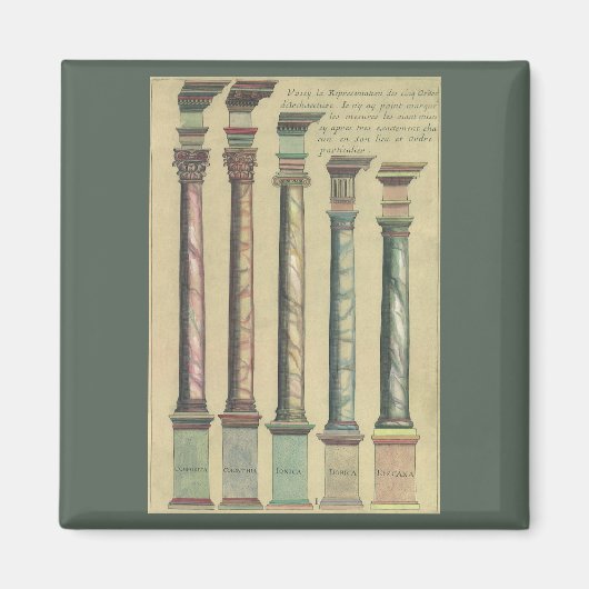 ヴィンテージアーキテクチャ、5つのアーキテクチャの命令 マグネット (正面)