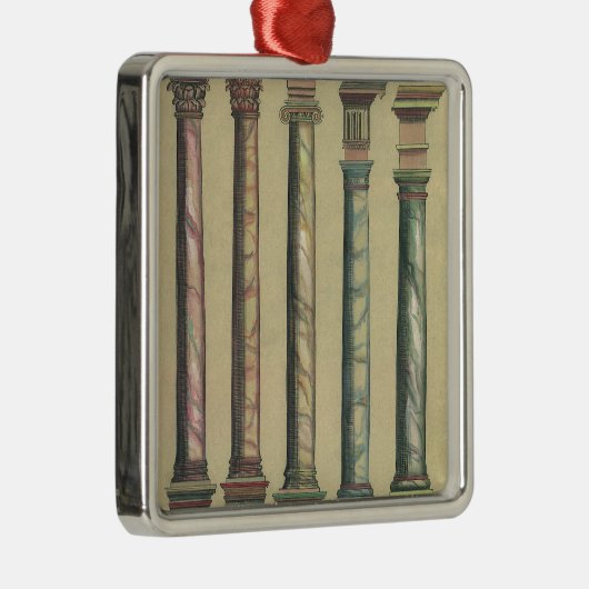 ヴィンテージアーキテクチャ、5つのアーキテクチャの命令 メタルオーナメント (右)