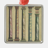 ヴィンテージアーキテクチャ、5つのアーキテクチャの命令 メタルオーナメント (正面)