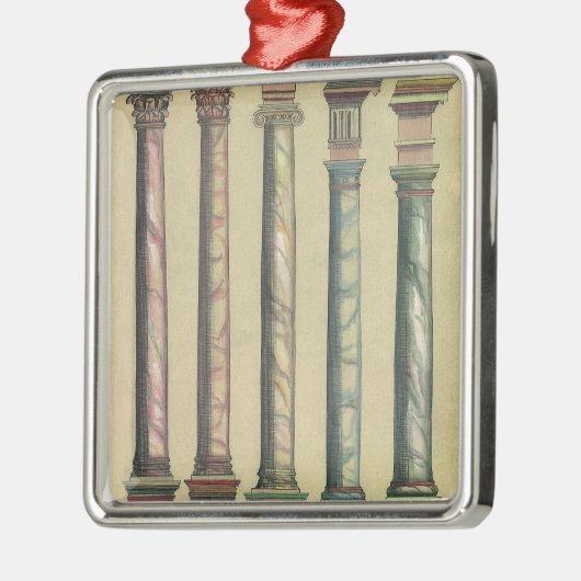 ヴィンテージアーキテクチャ、5つのアーキテクチャの命令 メタルオーナメント (左)