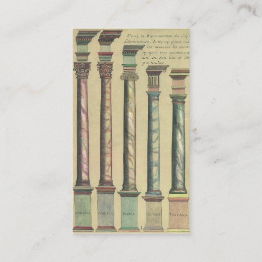 ヴィンテージアーキテクチャ、5つのアーキテクチャの命令 名刺 (裏面)