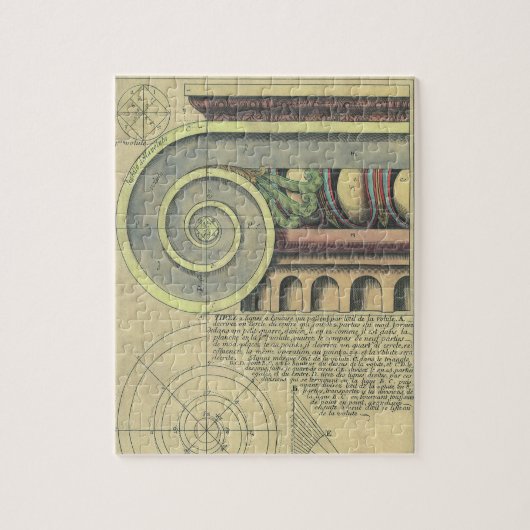 ヴィンテージアーキテクチャ、Capital Volute by Vignola ジグソーパズル (縦)
