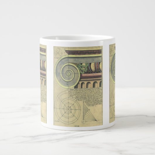 ヴィンテージアーキテクチャ、Capital Volute by Vignola ジャンボコーヒーマグカップ (正面)
