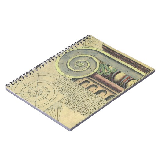 ヴィンテージアーキテクチャ、Capital Volute by Vignola ノートブック (左側)